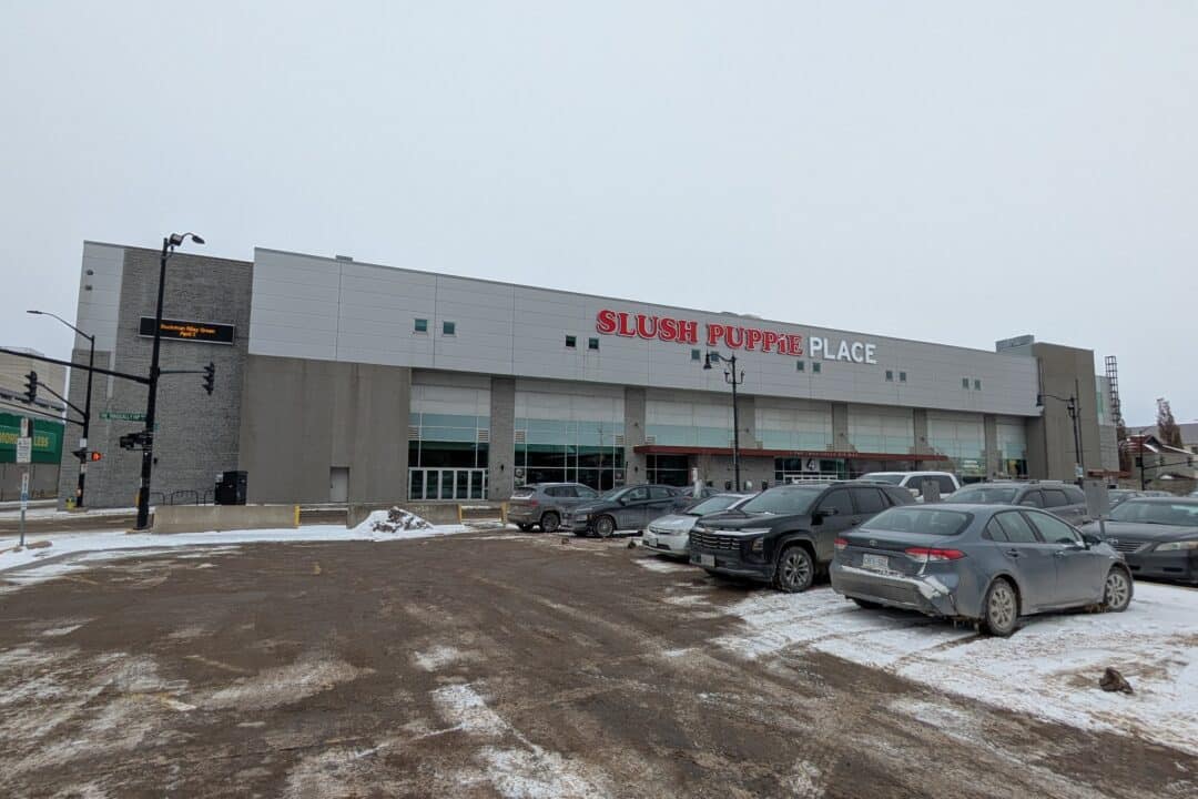 Slush puppie arena building.