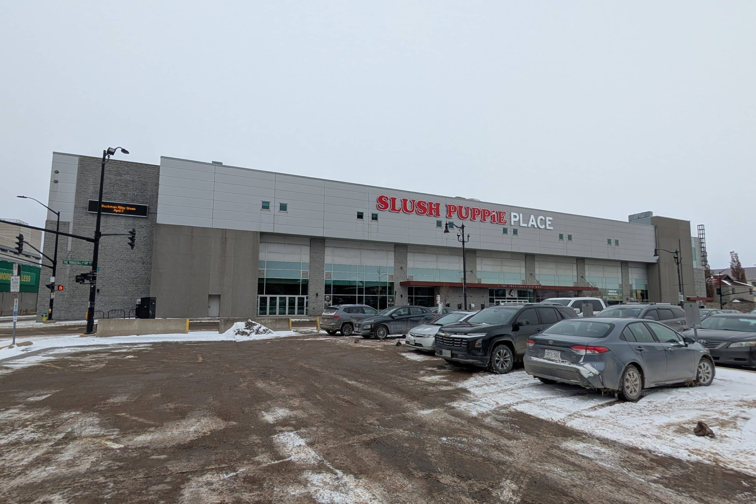 Slush puppie arena building.